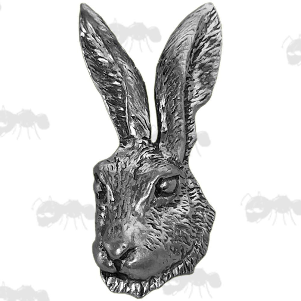 Hares Head Number Two Pewter Pin Badge