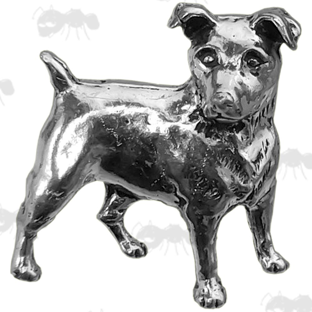 Standing Jack Russel Pewter Pin Badge