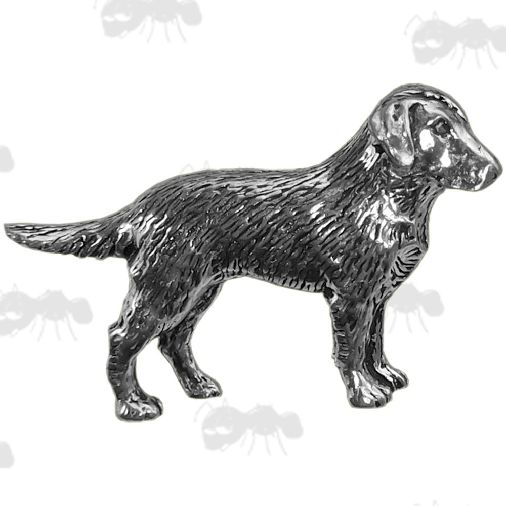 Standing Labrador Pewter Pin Badge