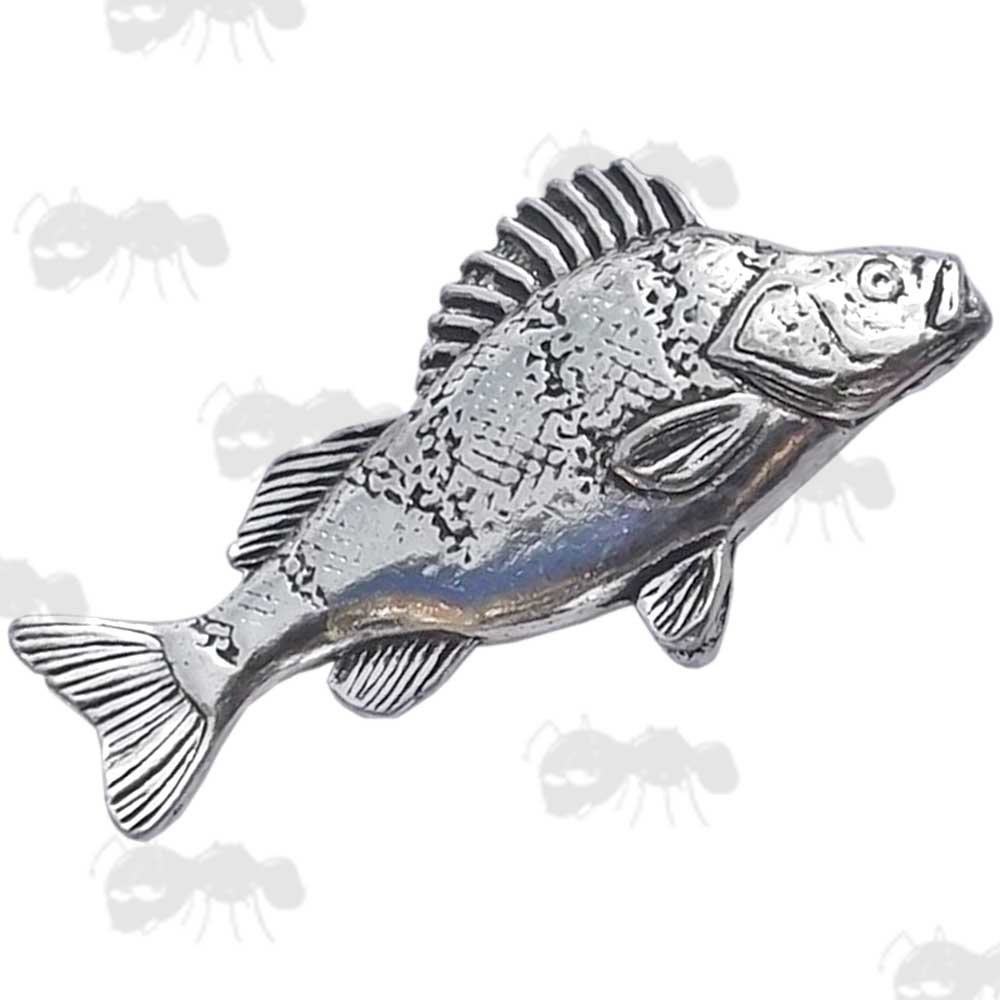 Large-Perch Pewter Pin Badge