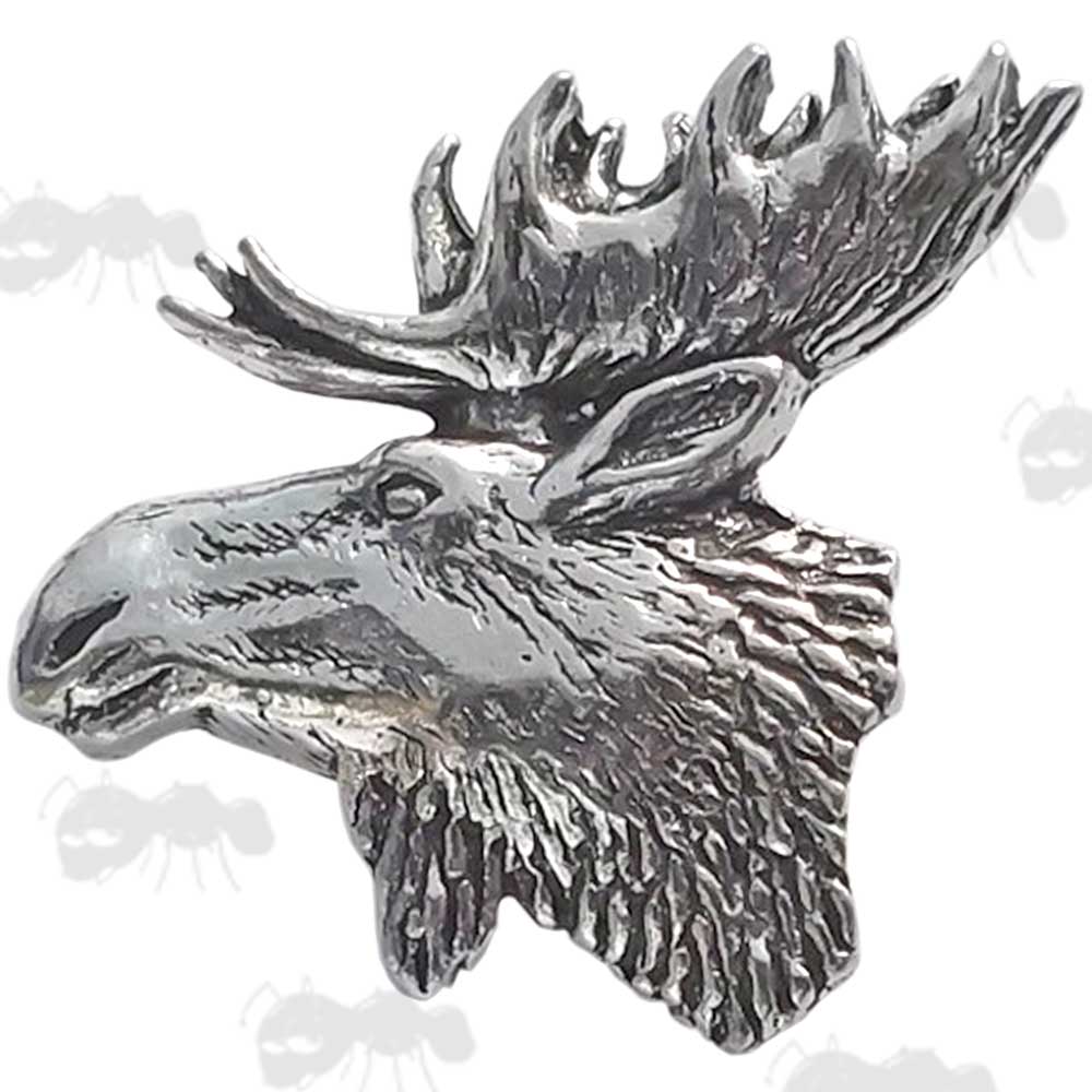 Mooses Head Pewter Pin Badge