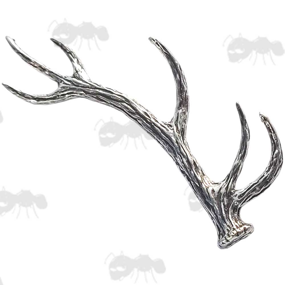 Red Stag Antler Pewter Pin Badge