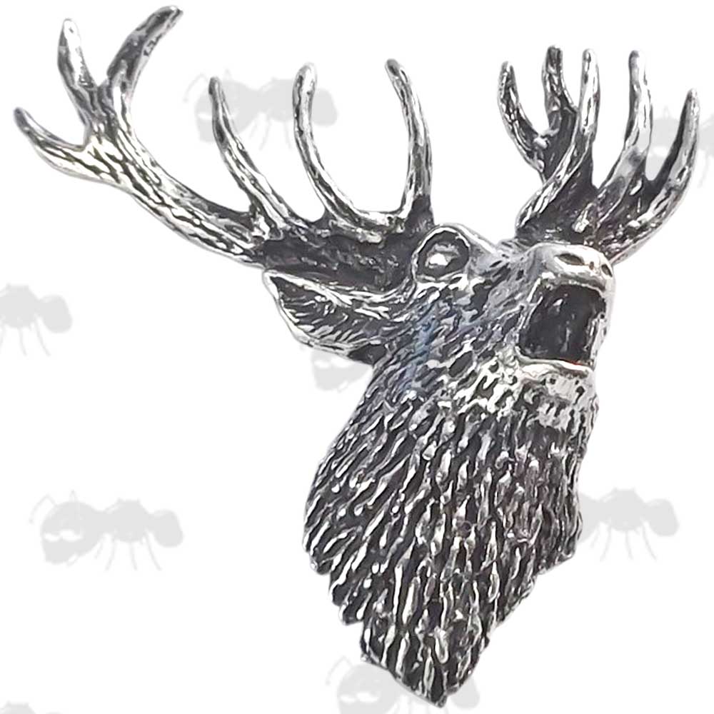 Roaring Stag Pewter Pin Badge