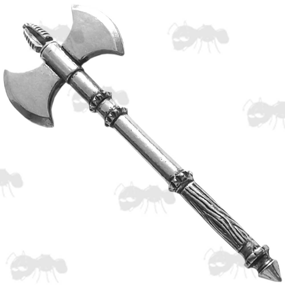 Roman Double Axe Pewter Pin Badge