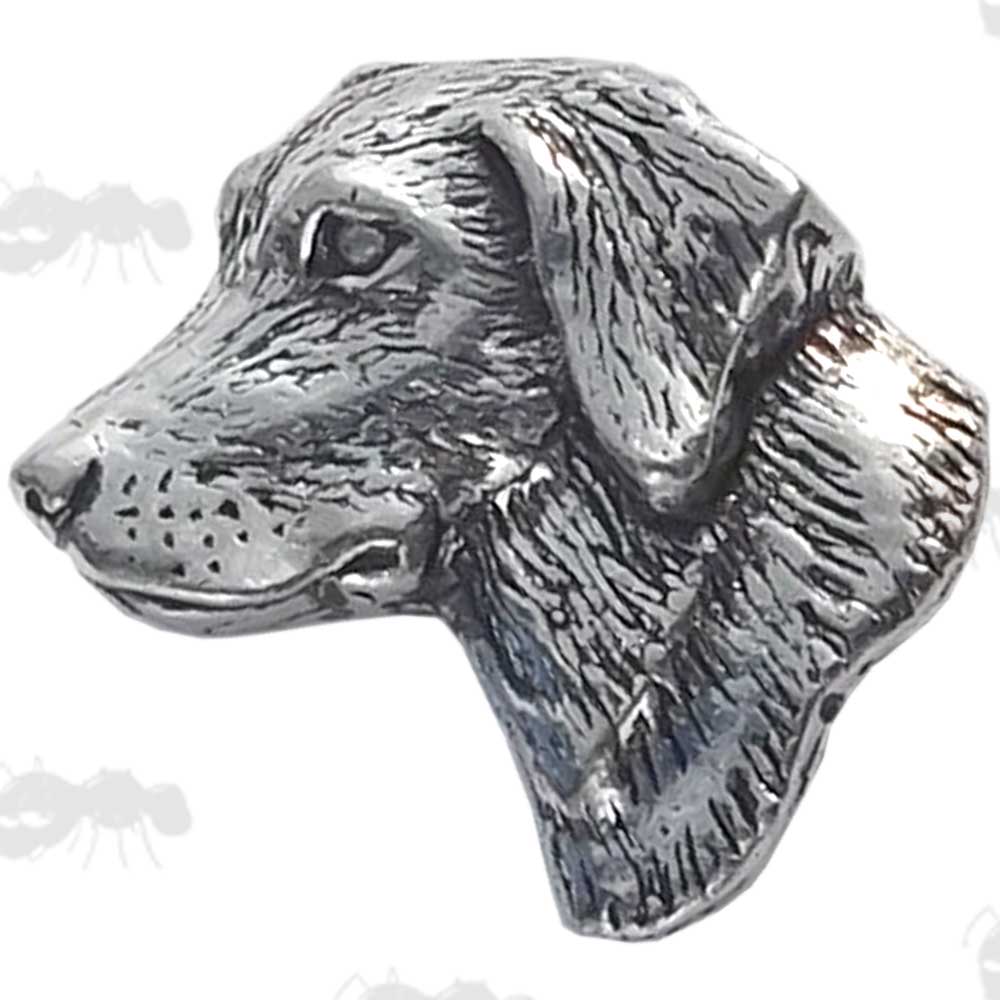 Small Labradors Head Pewter Pin Badge