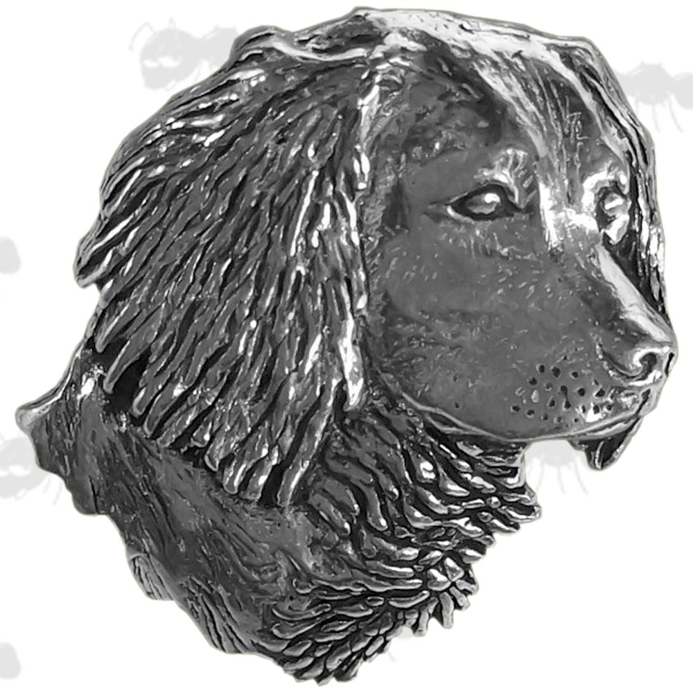 Large Spaniels Head Pewter Pin Badge