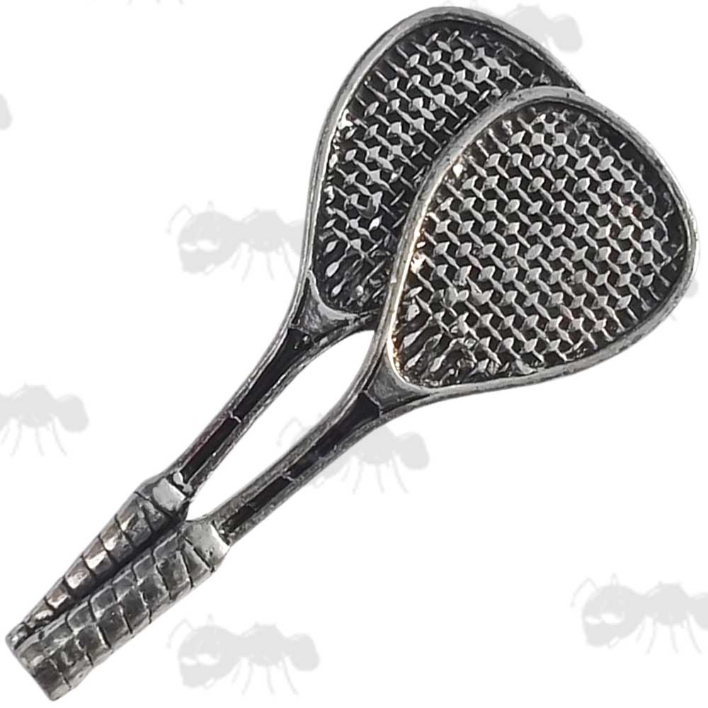 Squash Rackets Pewter Pin Badge