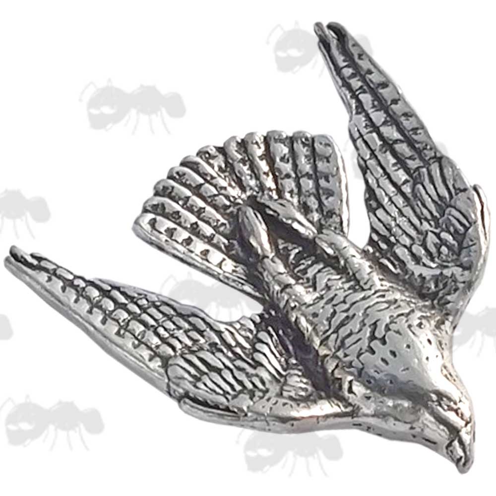 Stooping Falcon Pewter Pin Badge