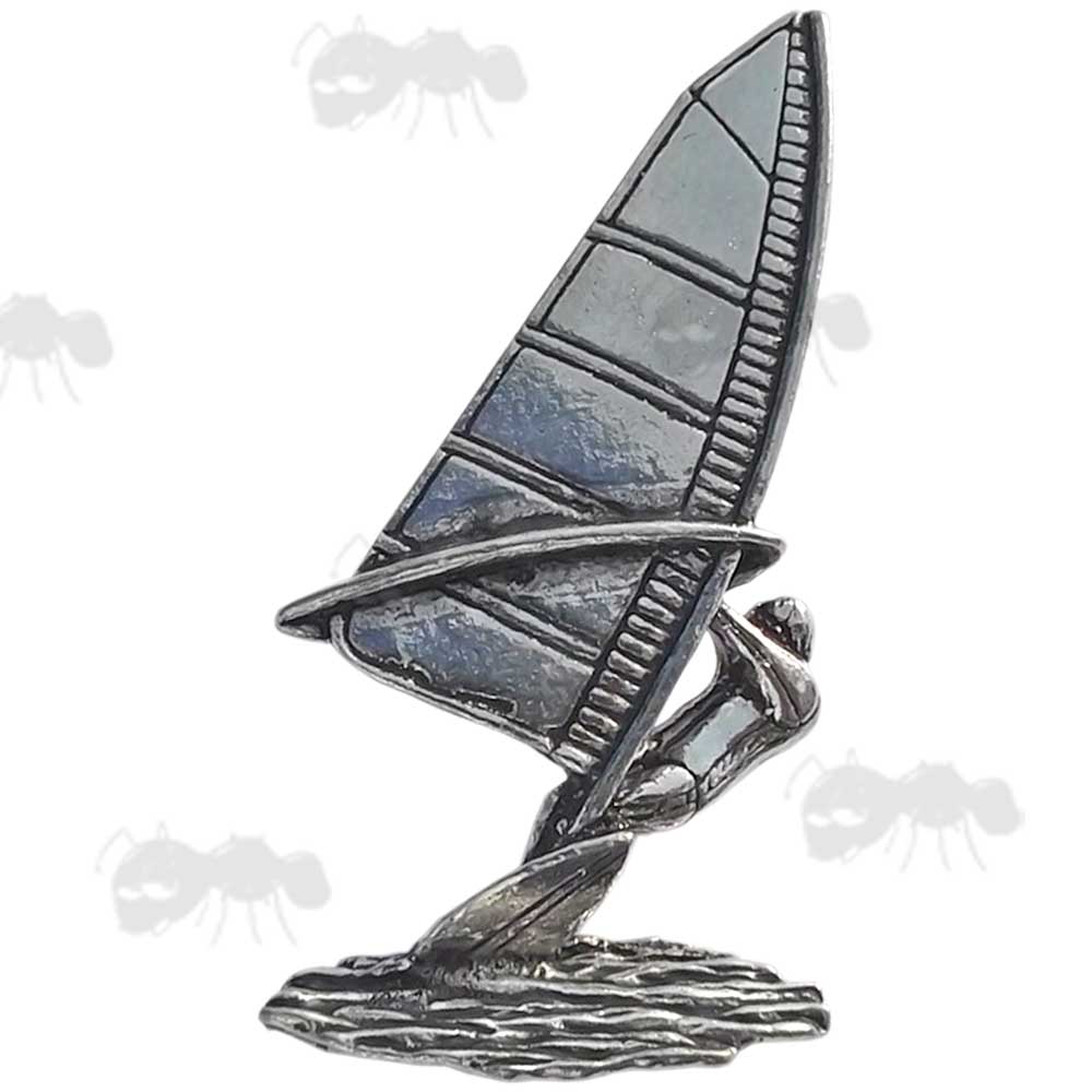 Windsurfer Pewter Pin Badge