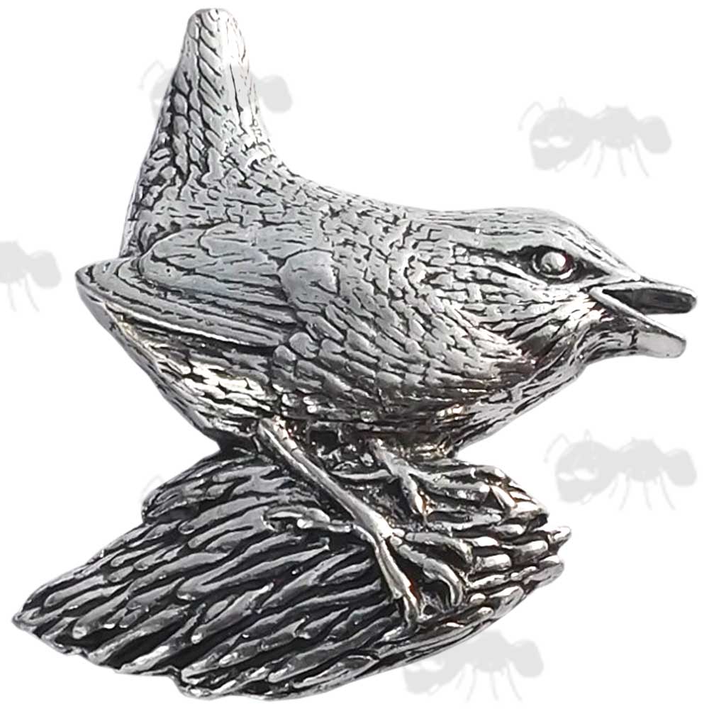 Wren Pewter Pin Badge