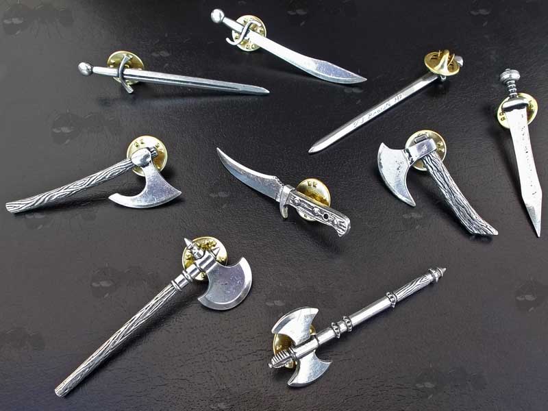 Range of Pewter Pin Blade Arms Badges