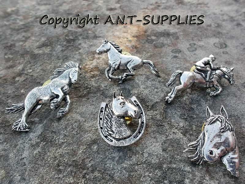 Range of Equestrian Design Pewter Pin Badges