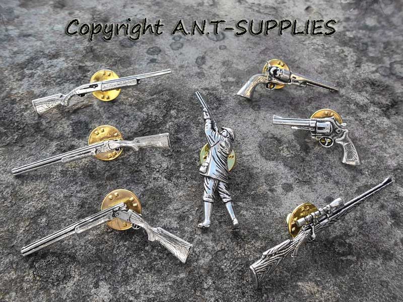 Range of Firearm Design Pewter Pin Badges