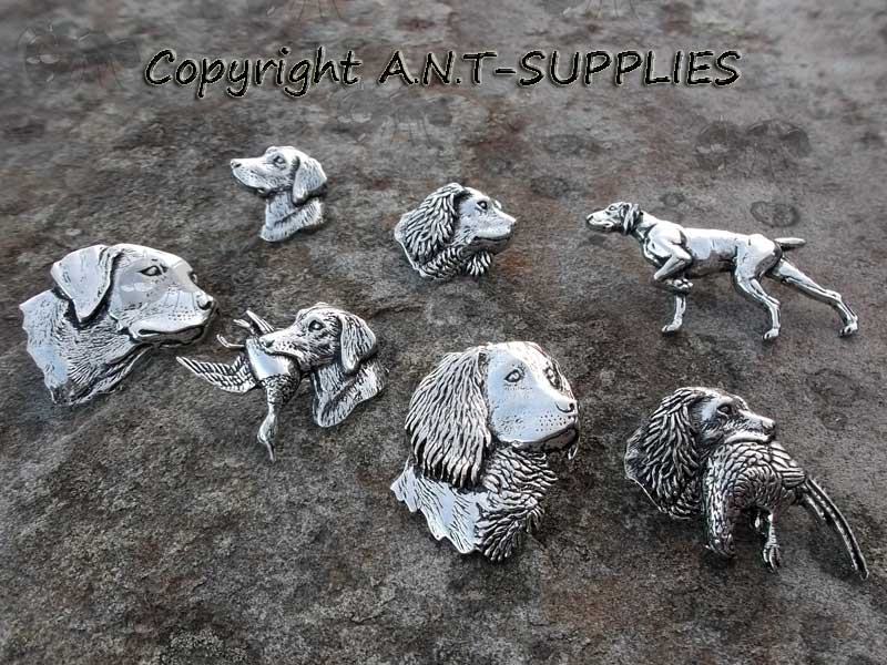 Second Range of Gun Dog Design Pewter Pin Badges