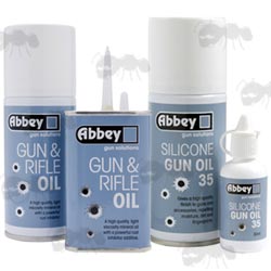 Abbey Gun & Rifle Mineral and Silicone Oil Tin, Bottle and Aerosols