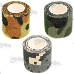Three Rolls of Assorted Camouflage Fabric Tape