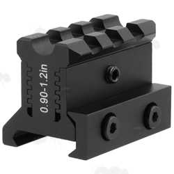 Adjustable 0.9-1.2 Inch Elevation Three Slot Long Weaver / Picatinny Riser Rail