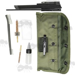 Replica AR-15 Field Cleaning .22 Barrel Cleaning Kit in Green Carry Pouch