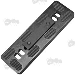 Black Anodised Aluminium ARCA Swiss Tripod Mounting Plate for UIT / Anschutz / Euro Accessory T Slot Rifle Forend Rails