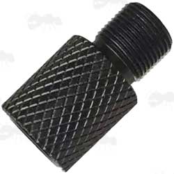 Black Anodised Alloy M14x1 Left Hand Thread To 1/2x28 TPI Threaded Muzzle Adapter