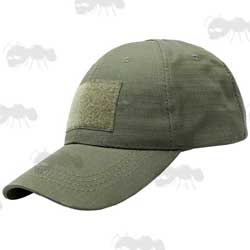 All Green Baseball Cap with Negative Velcro Patch Holder