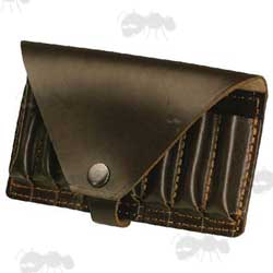 Dark Brown Large Leather Bisley Rifle Bullet Pouch