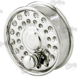 UK Made Pewter Fishing Reel Style Hip Flask