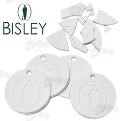 Five Bisley Shoot-N-Smash Chalk Target Disc, One Exploded