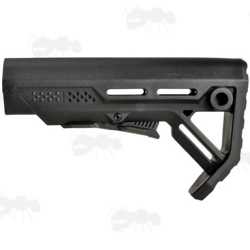 Black Polymer Collapsible Tactical Rifle Buttstock