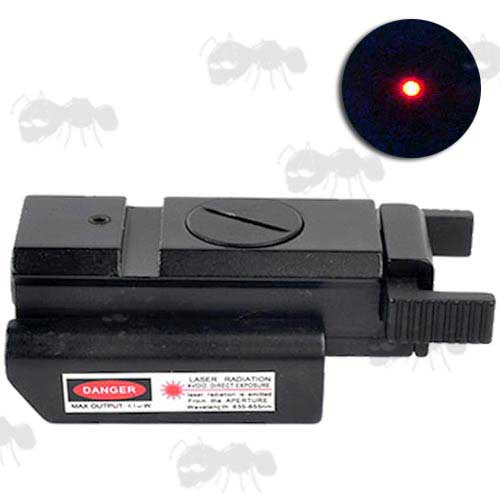 Compact Black Aluminium Gun Rail Mount Red Laser Sight with One Slot Top Accessory Rail