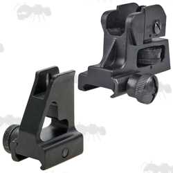 Pair of Black CQB M4 Front and Rear Ironsights
