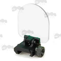 Rear View of Rail Mount with Clear Screen Sight Lens Protector Shield