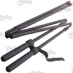 Folded Black Bipod Rifle Shooting Stick Rest