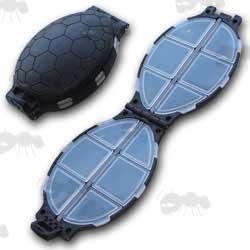 Two Turtle Shaped Black Fishing Bit Boxes