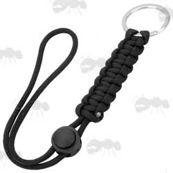 Black Paracord Key Chain with Sliding Toggle