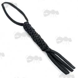 Black Round Weaver Paracord Knife Lanyard