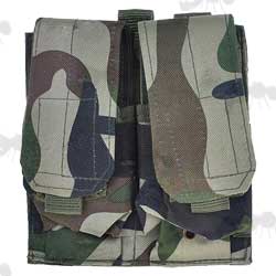 Woodland Camo Universal Fast Access Double Magazine MOLLE Pouch