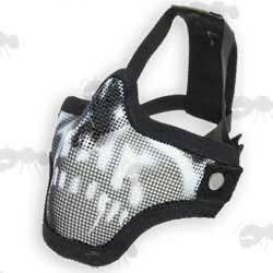 Black with White Skull CM01 Lower Face Wire Mesh Mask