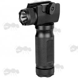 Black Aluminium Rifle Forend Vertical Grip With Torch and Laser Unit