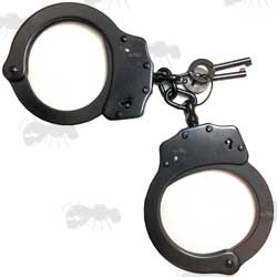 Military Surplus Heavy-Duty Handcuffs With Black Finish and Two Keys