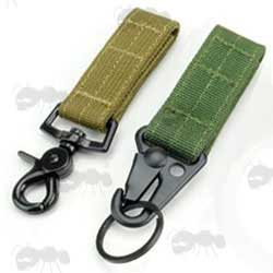 One Dark Earth and One Green Straps with Accessory Clips
