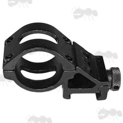 Black, 30mm Offset Weapon Light Mount for 20mm Weaver / Picatinny Rails