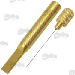 Brass Wedge Pin With Touch Hole Pick For Muzzleloaders