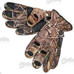 Green Fishing Gloves with Textured Grips and Velcro Wrist Adjusters