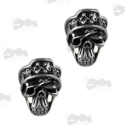Two Ghost Design Skull Beads for Paracord Projects