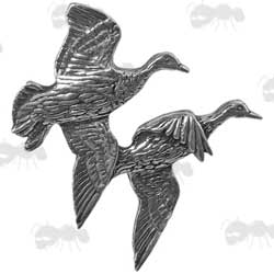Pair Of Ducks Pewter Pin Badge