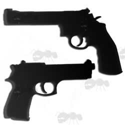 Pistol and Revolver Icon Silhouette