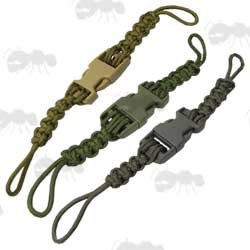 Three Quick Deploy Buckle Paracord Clasps with Olive Green, Foliage Green and Khaki Colours