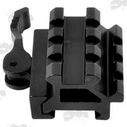 Quick-Release Throw-Lever Weaver Rail Mount with Top and Offset Rails