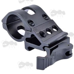 Black, 25mm Offset Weapon Light Mount for 20mm Weaver / Picatinny Rails